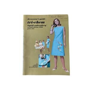 Vintage 1966 Tri Chem Liquid Embroidery Guide Bucilla Craft Catalog Book Sewing